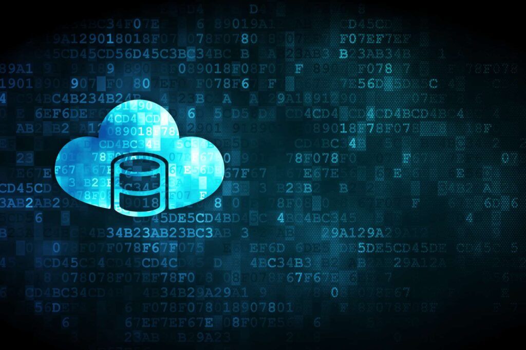 Software concept: Database With Cloud on digital background